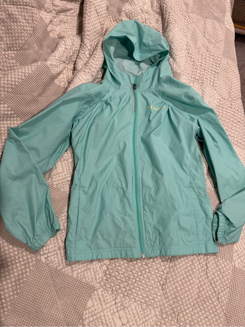 Columbia Girls Mint Hooded Windbreaker Jacket